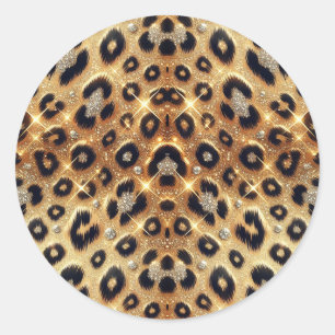 Adesivo Brilho Glamouroso Dourado Estampa de Leopardo Pret