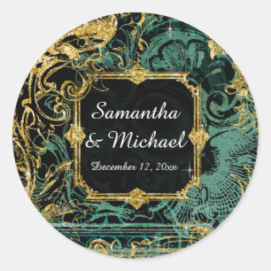 Adesivo Brilho Hollywood velho Gatsby do ouro do pavão do