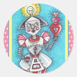 ADESIVO BRILHO IDEIA, GAROTA ROBÔ, CORAÇÃO MECÂNICA CO