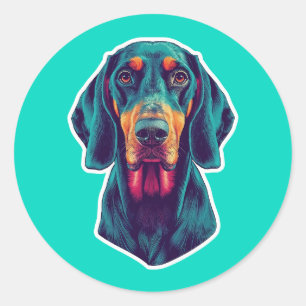 Adesivo Brilho Leal – Bluetick Coonhound Pop Art Vibrante
