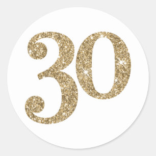 Adesivo Brilho moderno do ouro 30 do GRANDE NÚMERO da