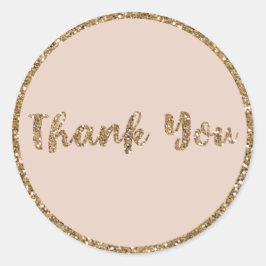 Adesivo Brilho Moderno Rosa Dourado Blush Glam Obrigada