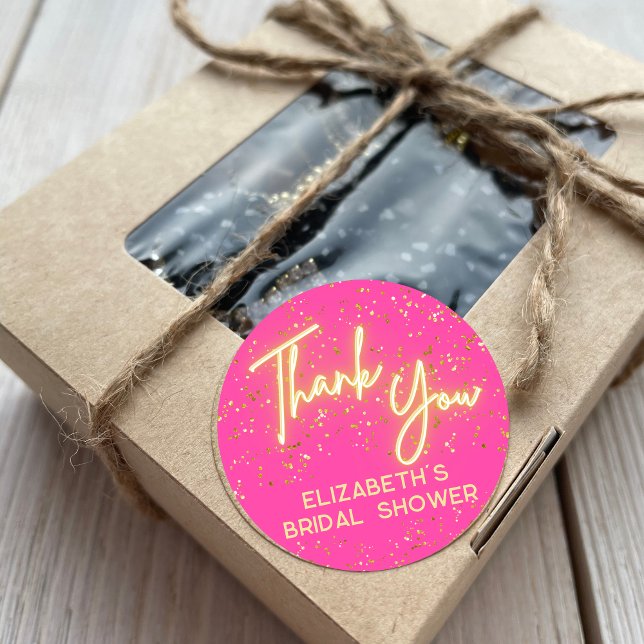 Adesivo Brilho Neon Rosa Moderno - Brilho Muito Obrigado S (Criador carregado)