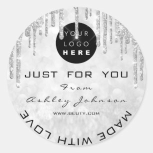 Adesivo Brilho Obrigado Logotipo Feito Com Cinzas De Prata