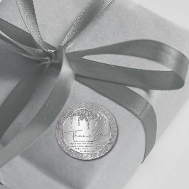 Adesivo Brilho Obrigado Prata Gotejante Glitter Clássico 