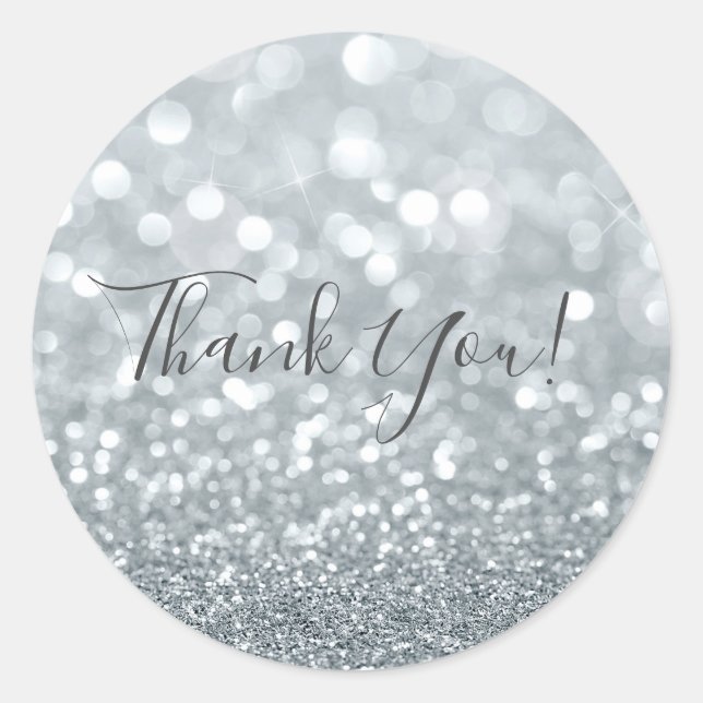 Adesivo Brilho Prata Branco Bokeh Glam Festa Doce 16 Anos (Frente)