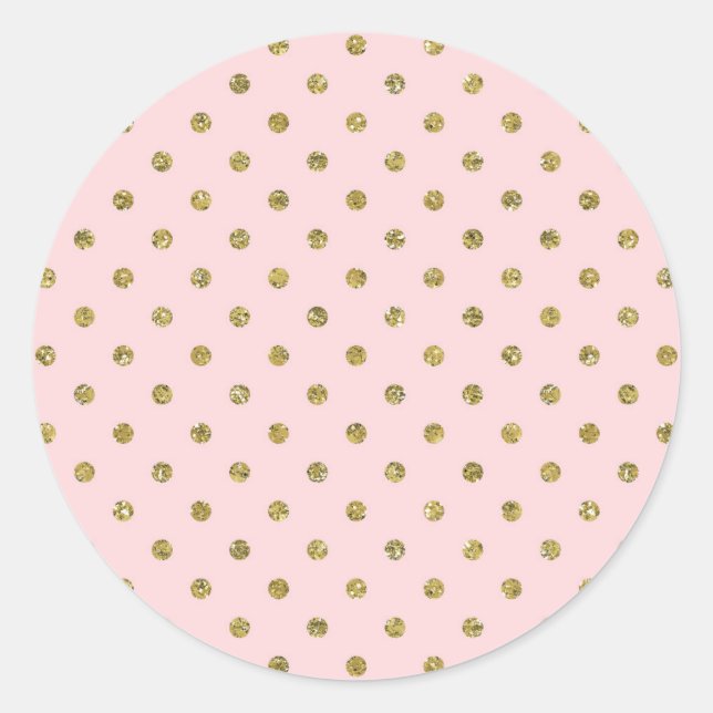Adesivo Brilho Rosa e Dourado Bolinhas de Purpurina Festa  (Frente)