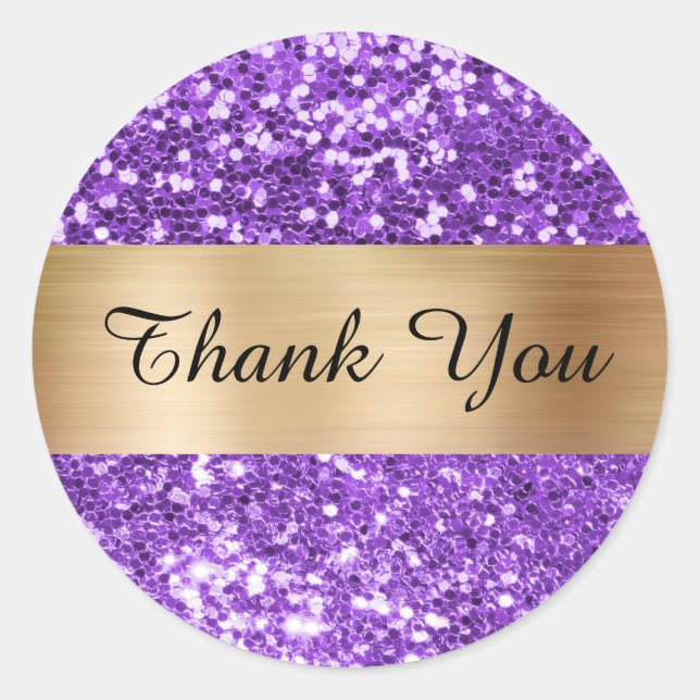 Adesivo Brilho Roxo Glitter Dourado Lamé (Frente)