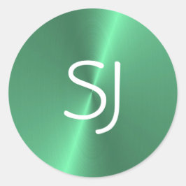 Adesivo Brilho verde monograma metálico