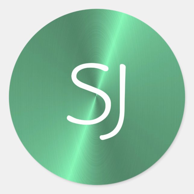 Adesivo Brilho verde monograma metálico (Frente)