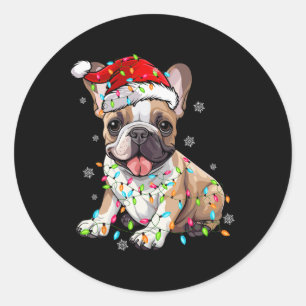 Adesivo Brincadeira de Cachorro Negro Árvore Natal Luzes d