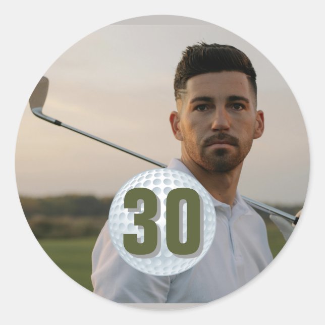 Adesivo Brincadeira de Festa de Golfe de Aniversário (Frente)