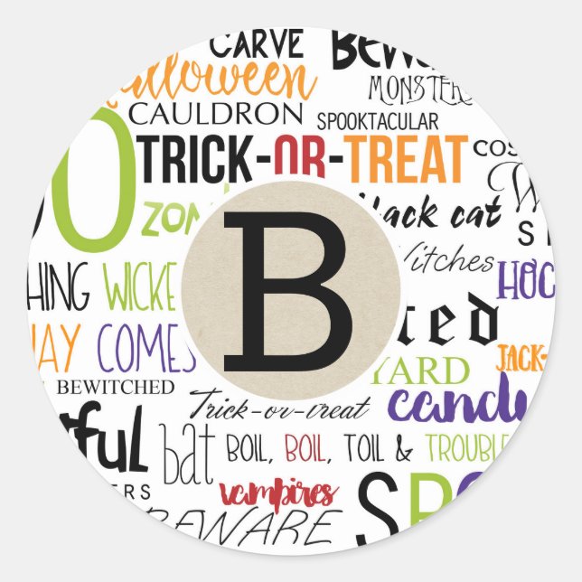 Adesivo Brincadeira Russo do Halloween Kraft Partido Favor (Frente)