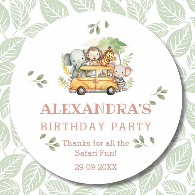 Adesivo Brincadeira Safari Garota Selva Branca Aniversário (Criador carregado)