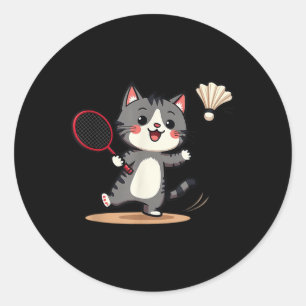 Adesivo Brincadeiras de Badminton Cute Rackers de Gato Eng