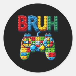Adesivo Brincar Blocos de Construção Bruh Dizendo Gamer Me