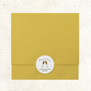 Adesivo Brindando ao Amor Copos de Champanhe