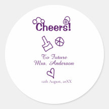 Brinde à futura Sra. adicione o nome da noiva roxo