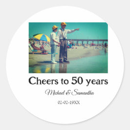 Adesivo brinde aos 50 anos de aniversário adicionar nome f