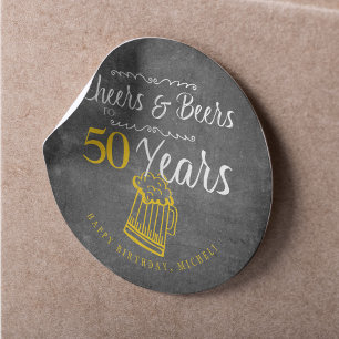 Adesivo Brindes e cervejas para 50 anos de aniversário de 