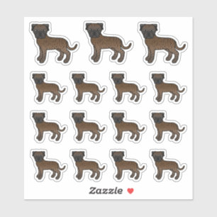 Adesivo Brindle Bullmastiff Cute Cartoon Dogs
