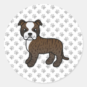 Adesivo Brindle E White Staffordshire Bull Terrier Dog