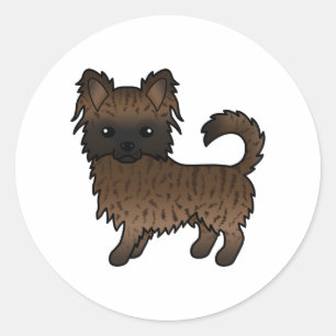 Adesivo Brindle Long Casaco Chihuahua Cute Cartoon Dog