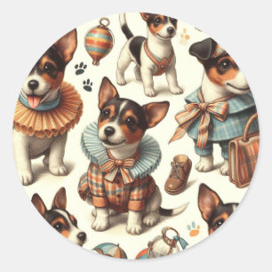 Adesivo Brinquedo de folha branca Fox Terrier sem costura