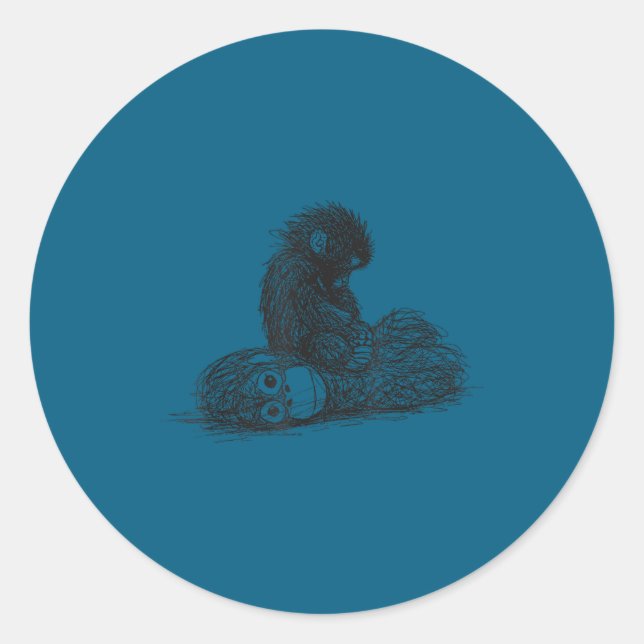 Adesivo Brinquedo de pelúcia de macaco bebê soco  (Frente)