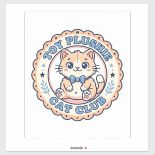 Adesivo Brinquedo de Pelúcia Gato Camiseta de Gato Fofo De