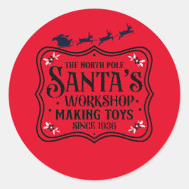 Adesivo Brinquedos de Fazer do Workshop de papais noeis de