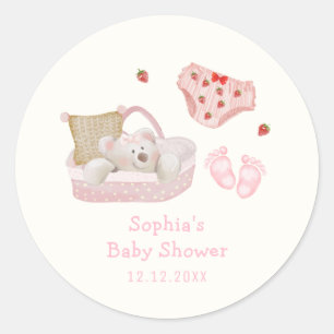 Adesivo Brinquedos de Urso Polar Morango Rosa Menina Chuvi