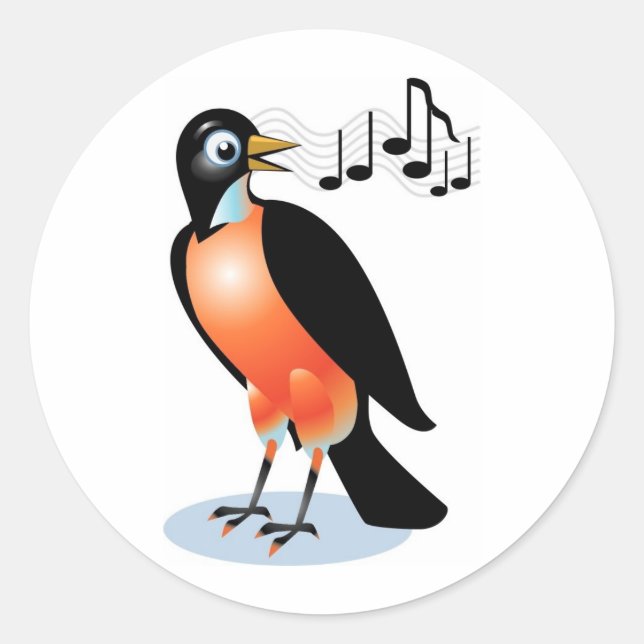 Adesivo Brisa Vermelha Laranja Laranja Robin Singing (Frente)