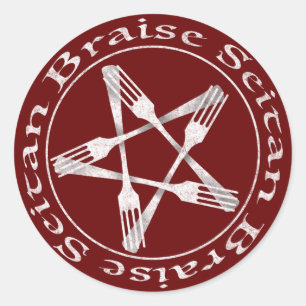 Adesivo Brise Seitan Vegan Pentagram (versão leve)