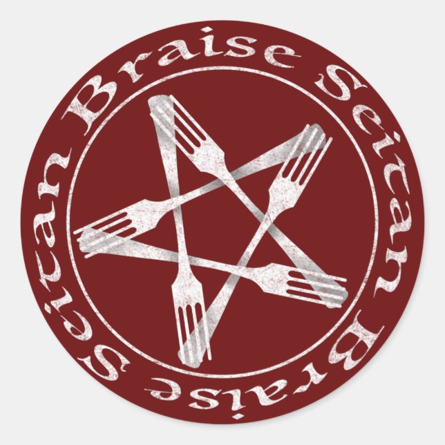 Adesivo Brise Seitan Vegan Pentagram (versão leve) (Frente)
