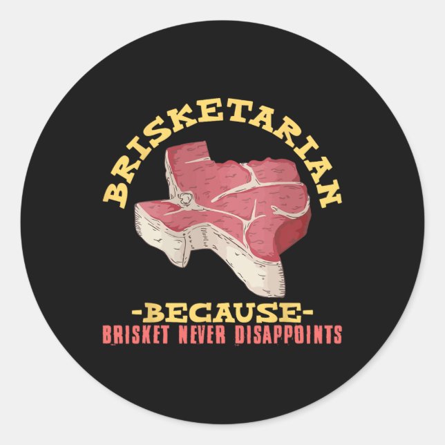 Adesivo Brisketarian Funny Churrasco no Texas (Frente)
