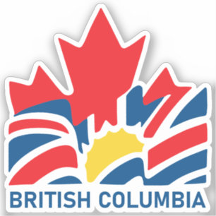 Adesivo British Columbia Flag Canada Vintage Souvenirs
