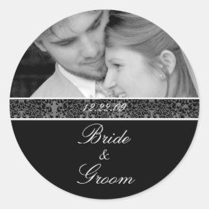 Adesivo Brito e Groom Sticker Preto e Branco Sua Foto