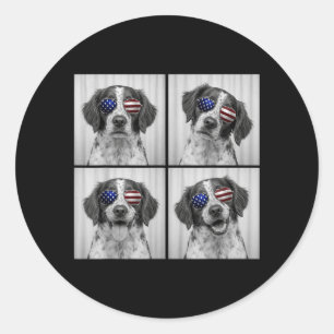 Adesivo Brittany Spaniel 4 De Julho Cão Com Bandeira Ameri