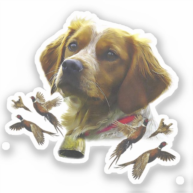 Adesivo Brittany Spaniel Art , (Frente)