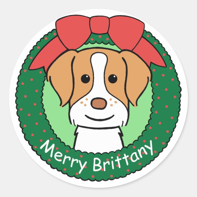 Adesivo Brittany Spaniel Christmas (Frente)