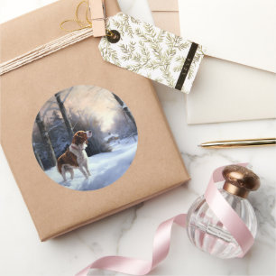 Adesivo Brittany Spaniel Deixa-o nevar o Natal