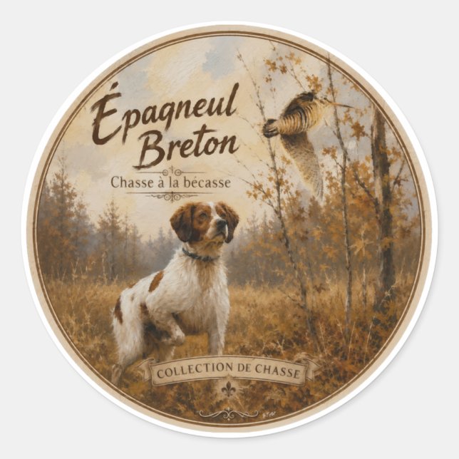 Adesivo Brittany Spaniel e narceja  (Frente)