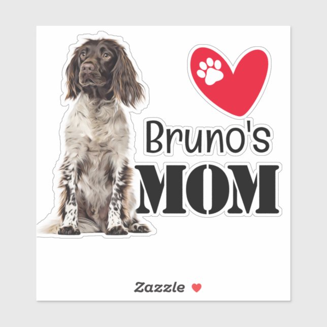 Adesivo Brittany Spaniel Mamãe Personalizada (Folha)