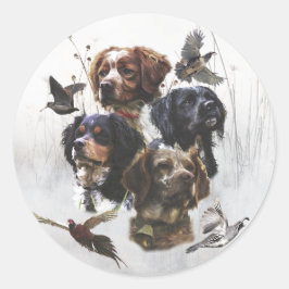 Adesivo Brittany Spaniels , Estação de Caça de Pássaros