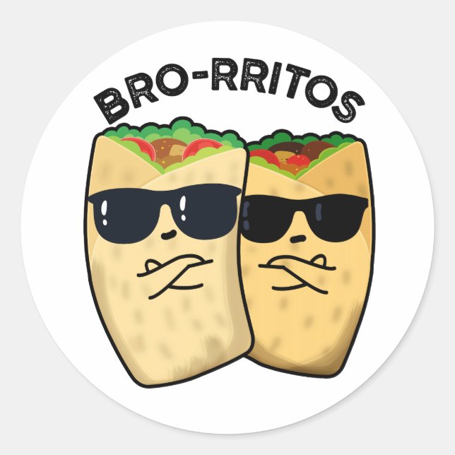 Adesivo Bro-rritos Piada de Burrito Engraçada  (Frente)