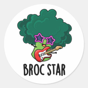 Adesivo Broc Star Cute Brocolli Rock Star PUn