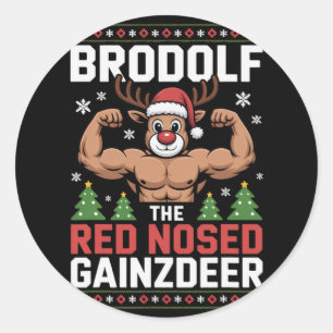 Adesivo Brodolf O Gainzdeer De Nariz Vermelho Roupa de Nat