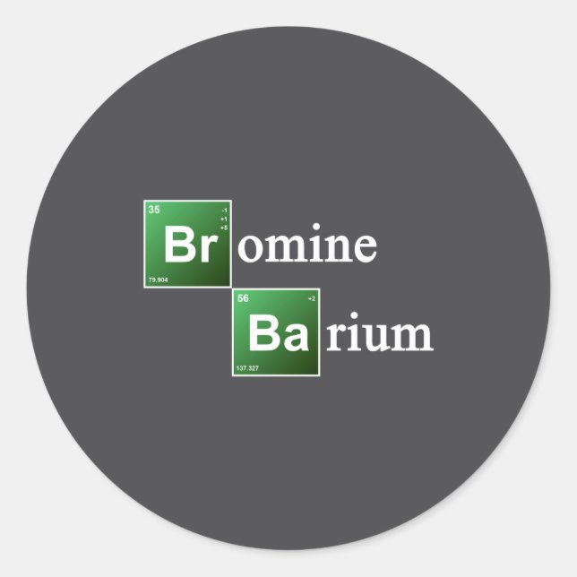 Adesivo Bromine And Barium Periodic Table Chemistry Elemen (Frente)