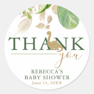 Adesivo Brontosaurus Dinossaur, Chá de fraldas verde e Dou